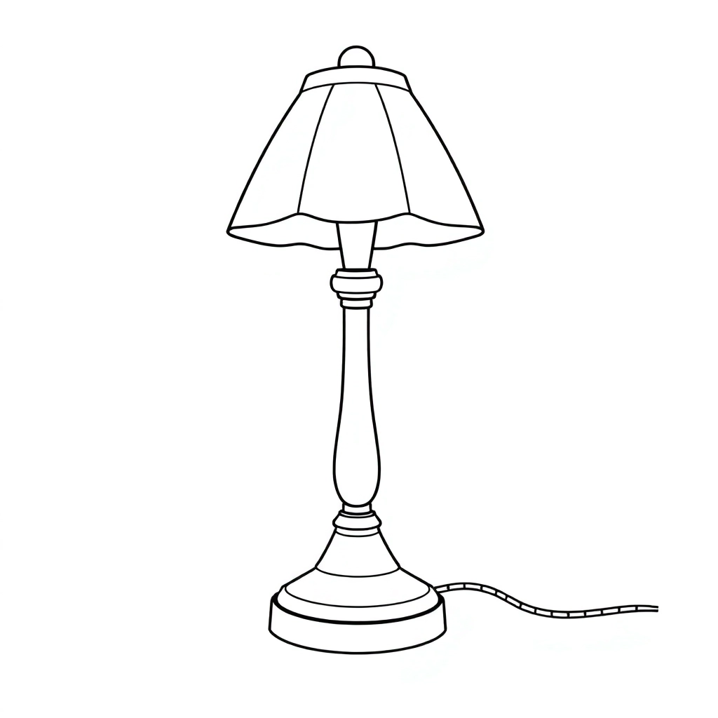 đèn bàn chiếu sáng sang ngang Coloring Pages