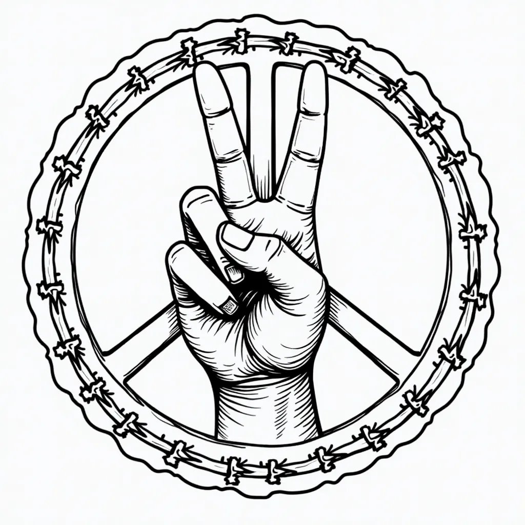 grateful dead giving the peace sign coloring pages