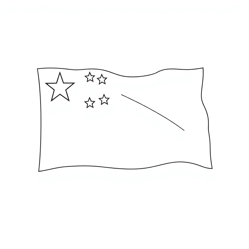 中国国旗的线稿 Páginas para Colorear