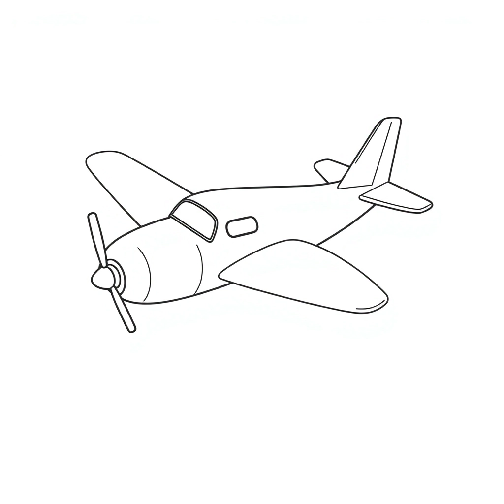 cartoon plane  Páginas para Colorear