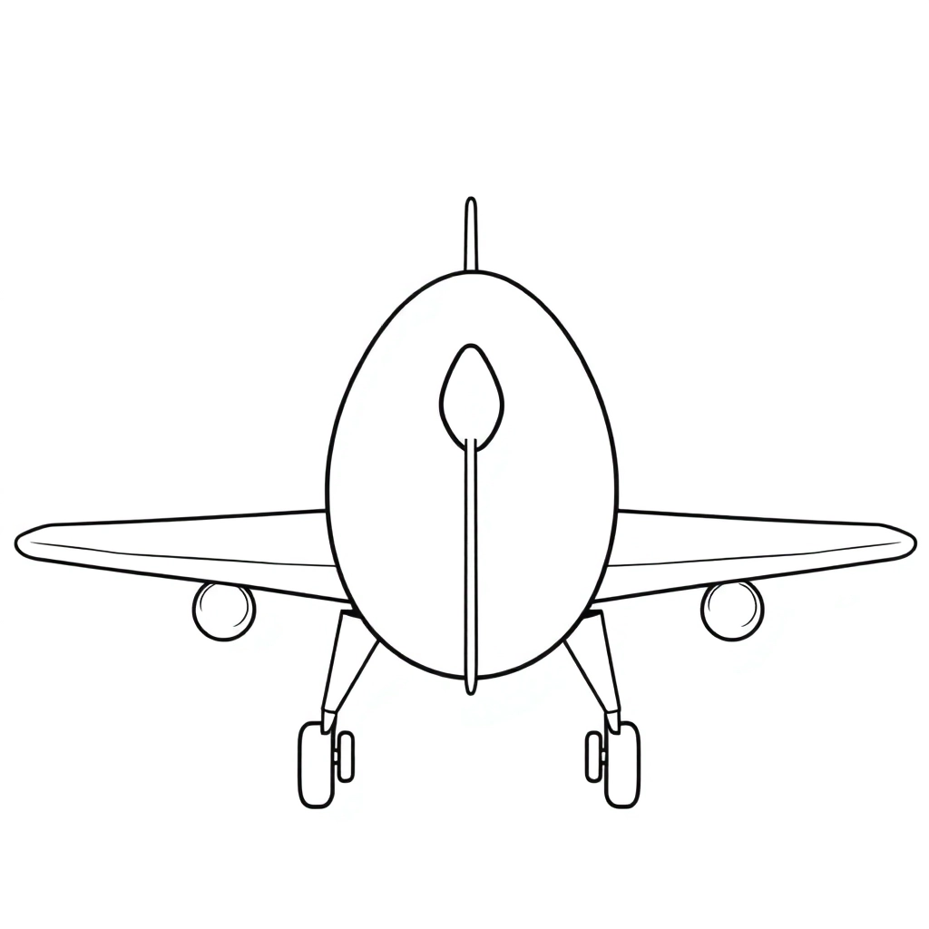cartoon plane from behind Páginas para Colorear