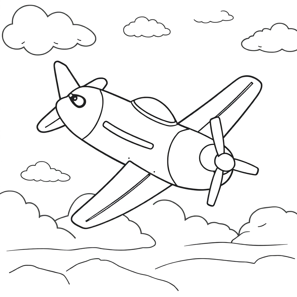 cartoon plane all direction Páginas para Colorear