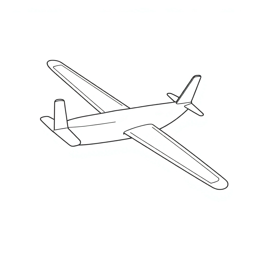 cartoon plane right Páginas para Colorear