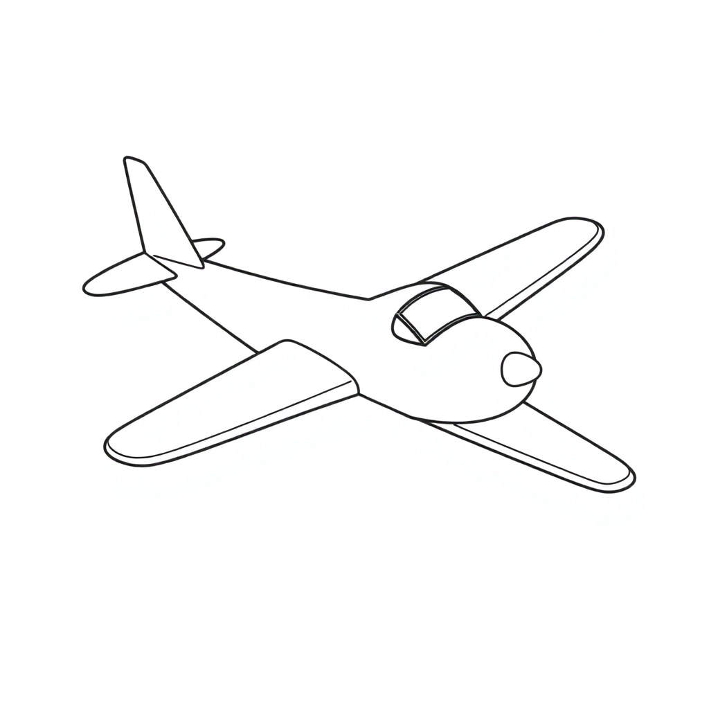 cartoon plane Páginas para Colorear