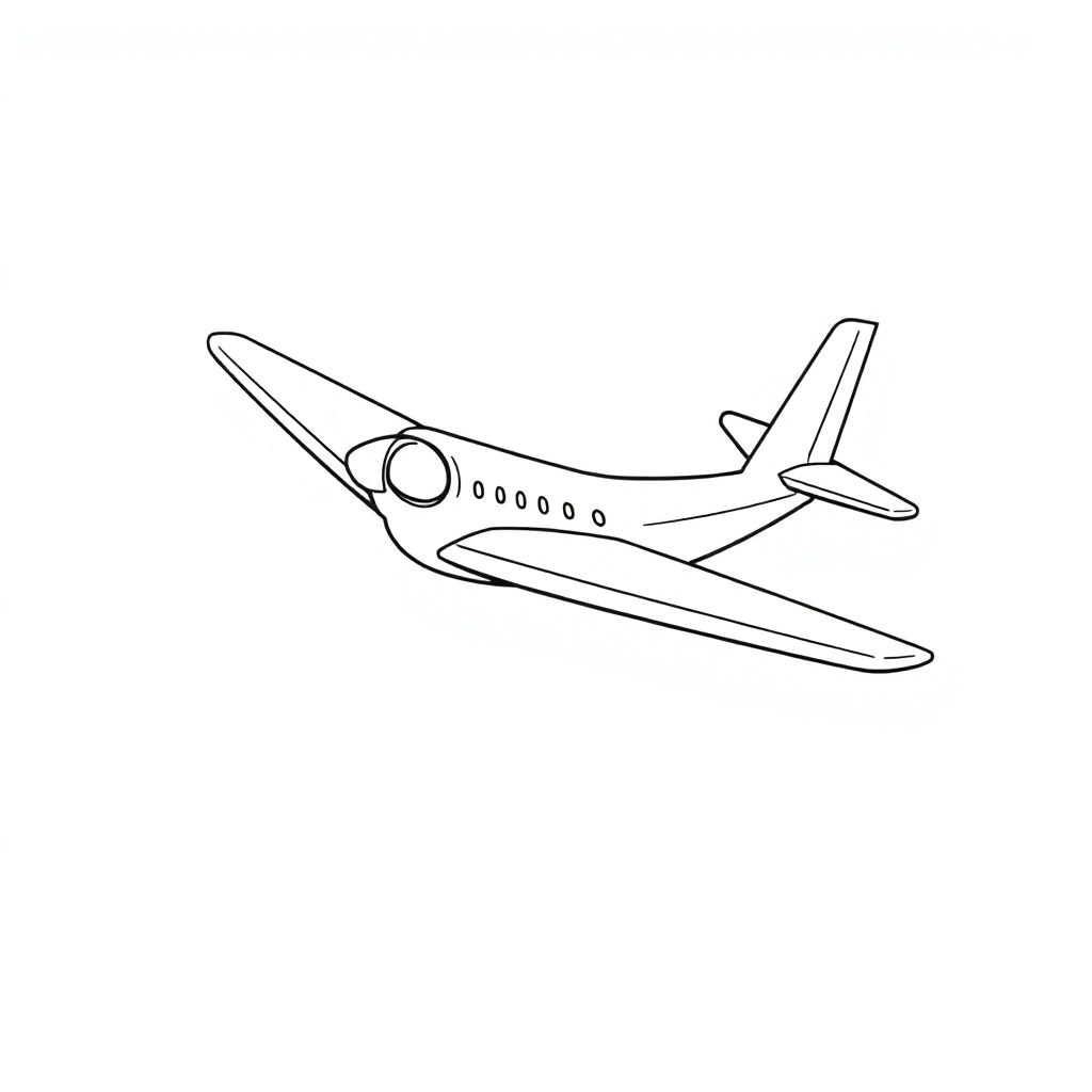 cartoon plane side Páginas para Colorear