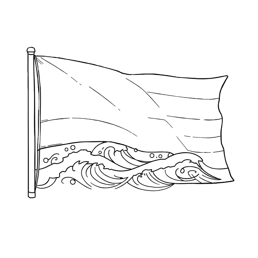 flag waves drawing صفحات التلوين