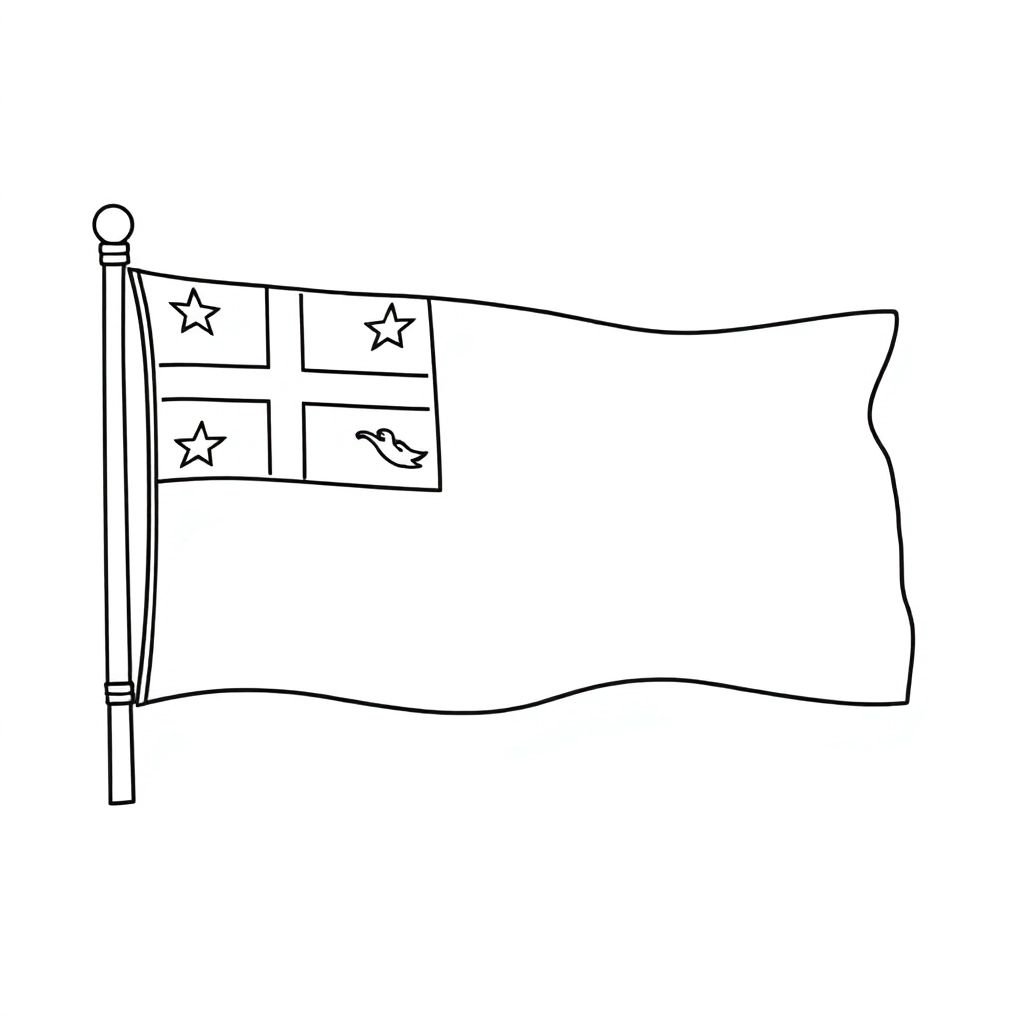 flag waves drawing Coloring Pages