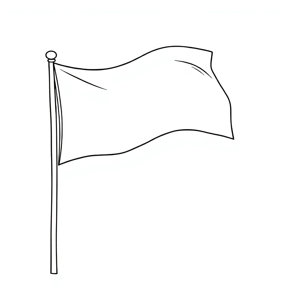 flag waves drawing Coloring Pages