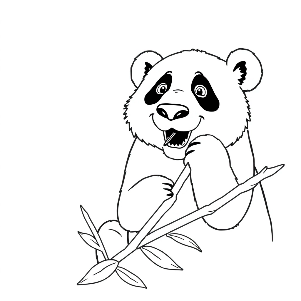Panda eat  Coloring Pages