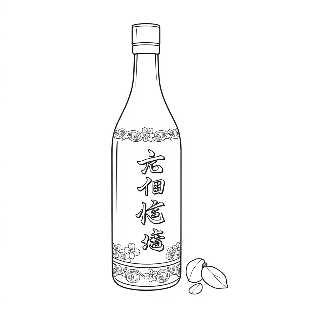 baijiu bottle Páginas para Colorear