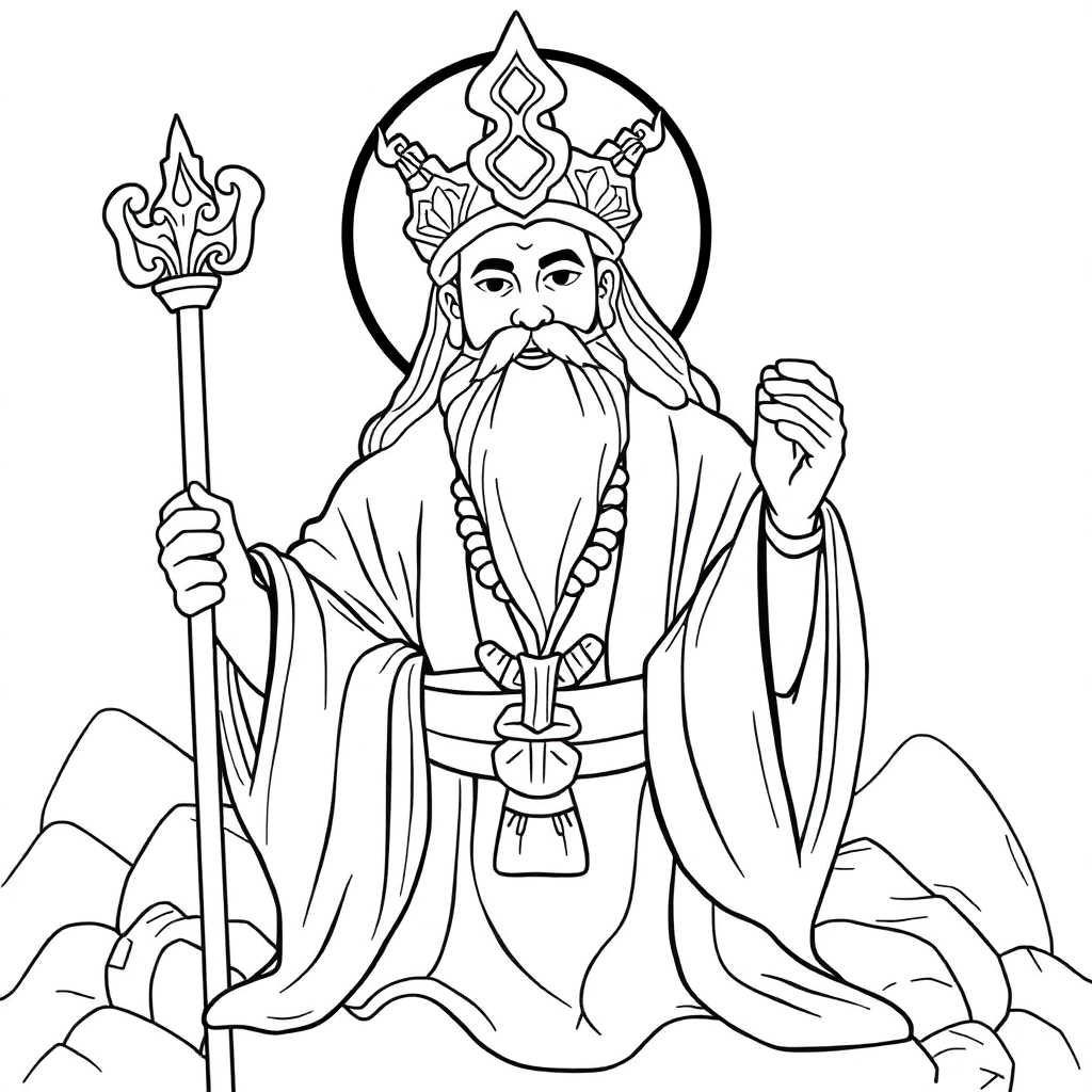 the god of wealth Páginas para Colorear