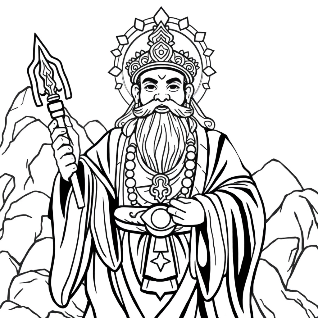 God of Wealth Páginas para Colorear