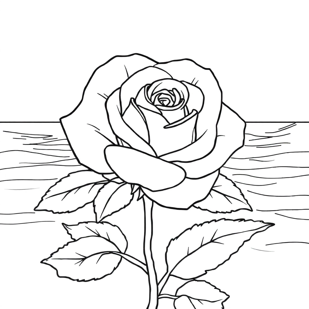 海边的玫瑰 Coloring Pages