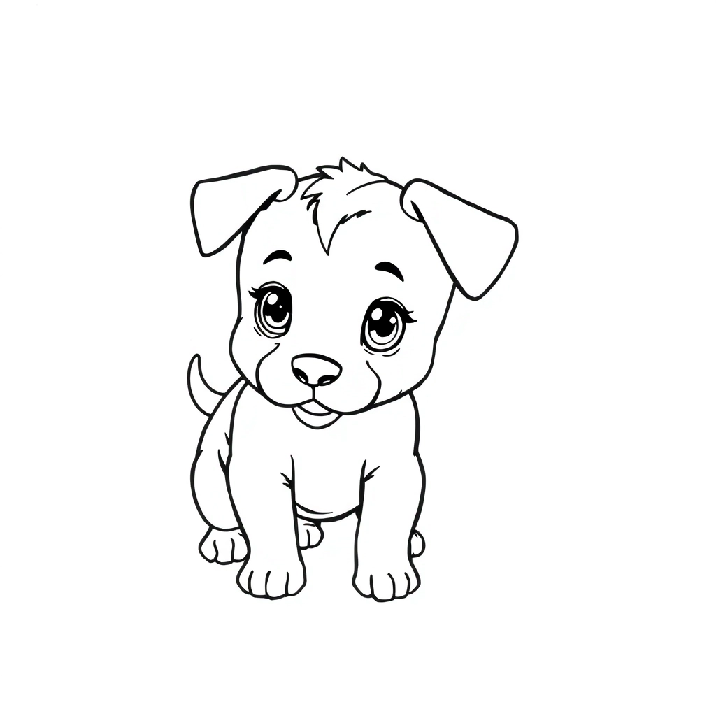 一只流着口水的可爱的小狗 Páginas para Colorear