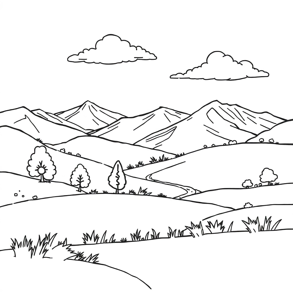 风景 山水 Coloring Pages