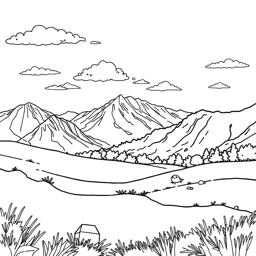 山水风景 Coloring Pages