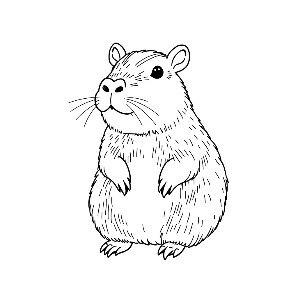 卡皮巴拉吃萝卜 Coloring Pages