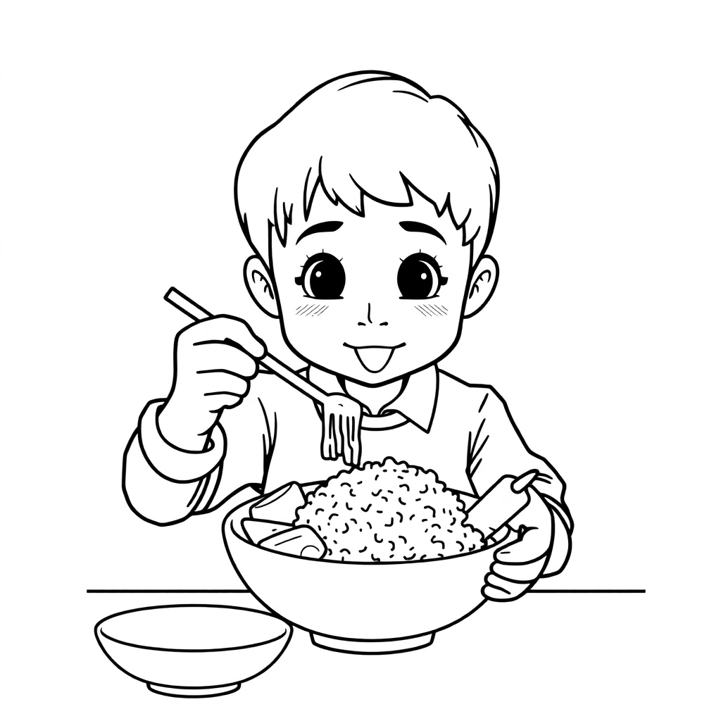 幼儿园中1班里凯凯男将青菜和胡萝卜丁拨到碗边只吃米饭和蒸肉老师在一旁引导他吃青菜同桌玲玲女在一边示范青菜有多好吃 صفحات التلوين