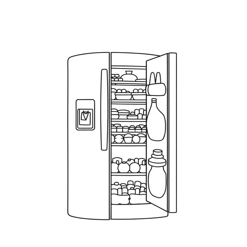 Two doors reFridgerator Coloring Pages