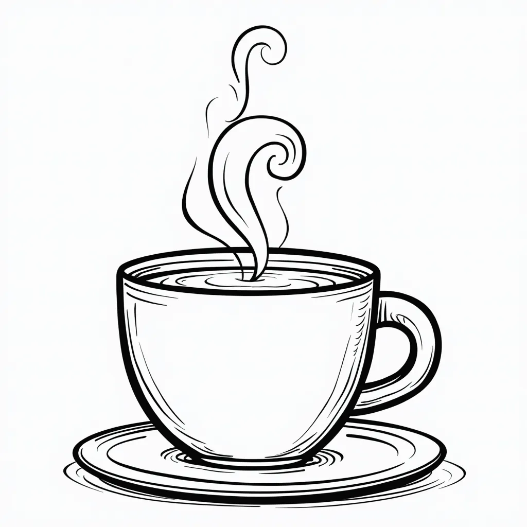 luckly coffee coloring pages