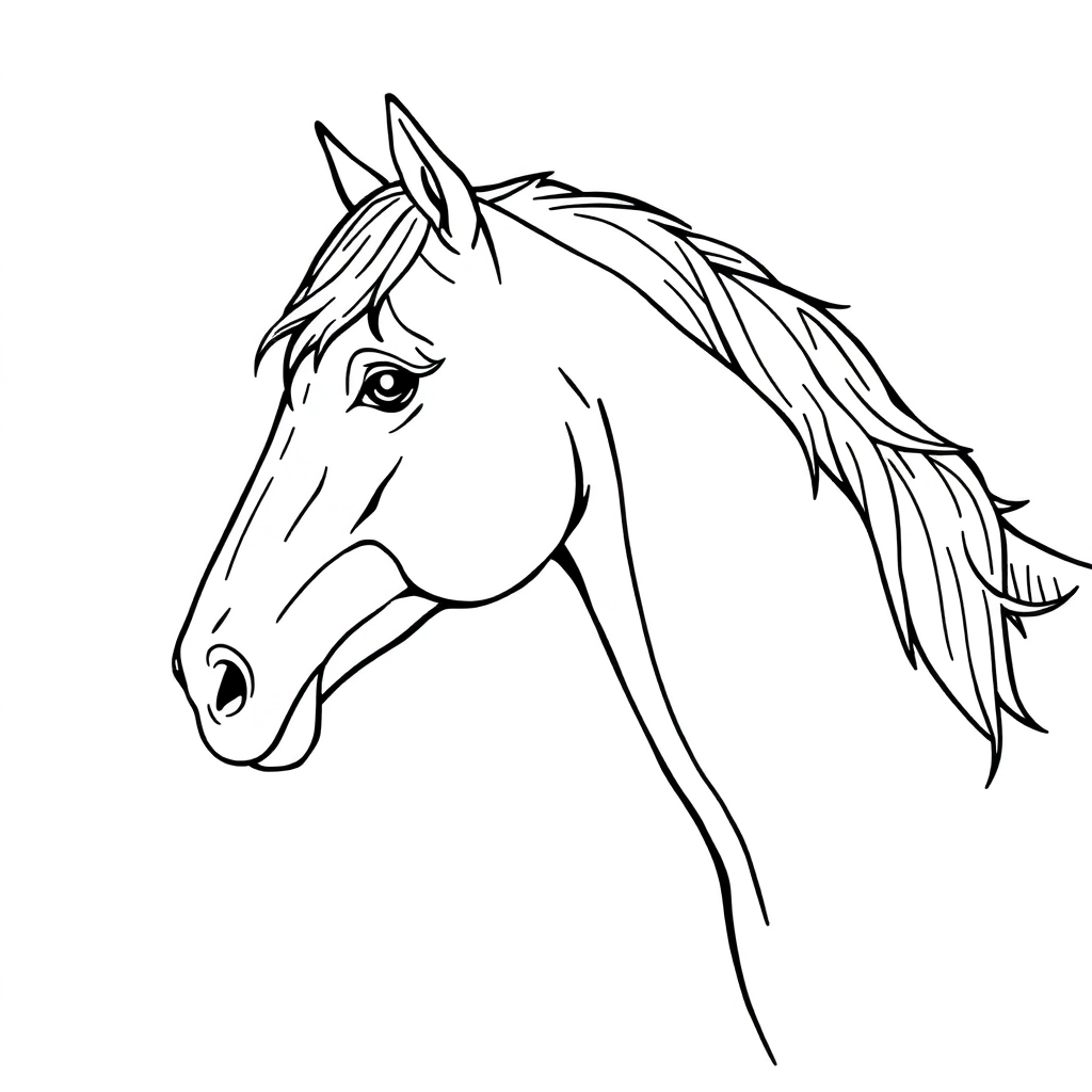 Handsome horse's front profile Coloring Pages