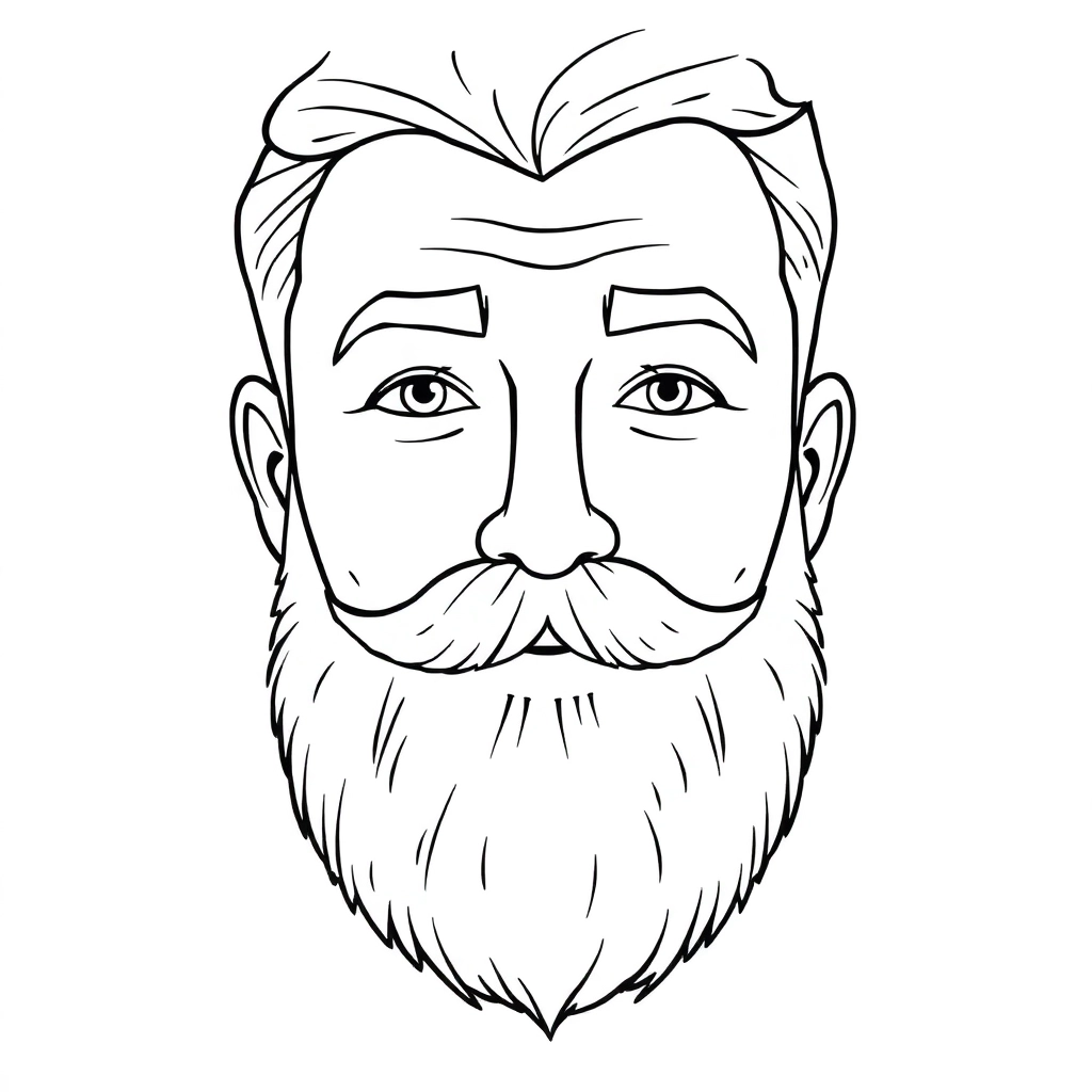 Draw a scruffy man with a long beard Páginas para Colorear