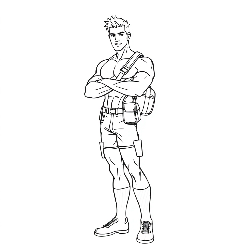A muscular man with red hair and exposed white socks big bags Páginas para Colorear
