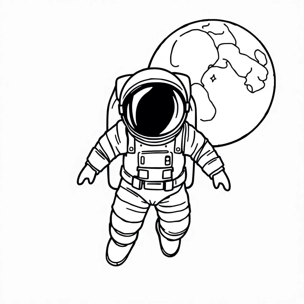 an astronaut on the moon صفحات التلوين