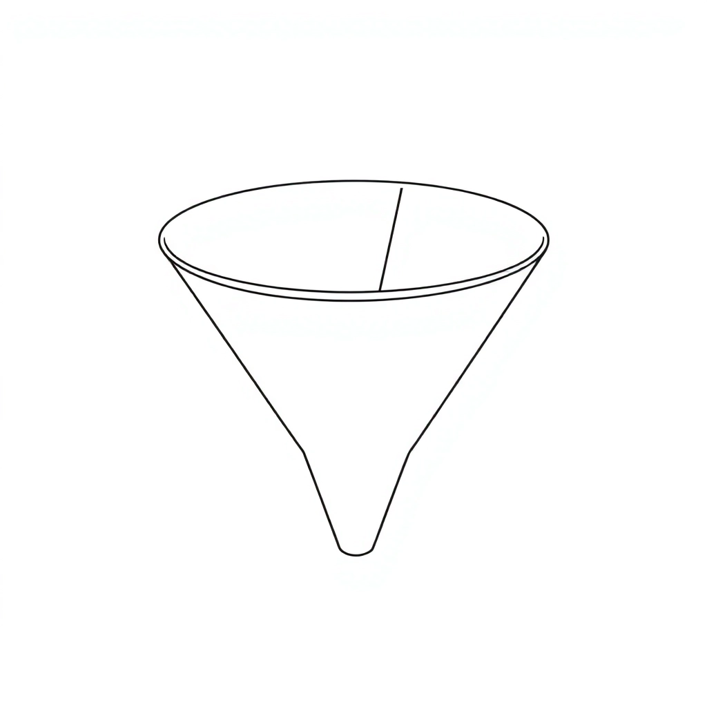 烟丝折纸漏斗使用步骤图四个步骤分别为1对折卡片形成2一个便于装填的漏斗形状将卷纸锥体插入漏斗口准备装填 Páginas para Colorear