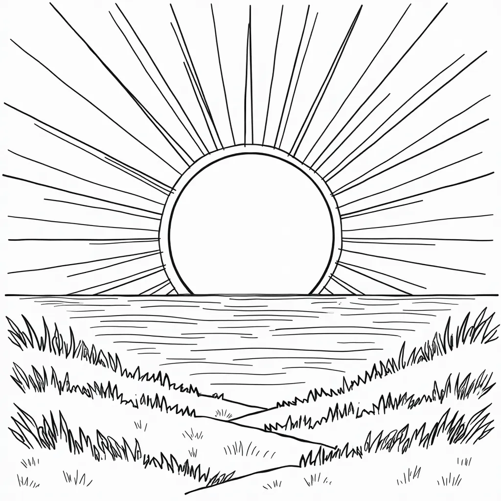 a rising sun coloring pages