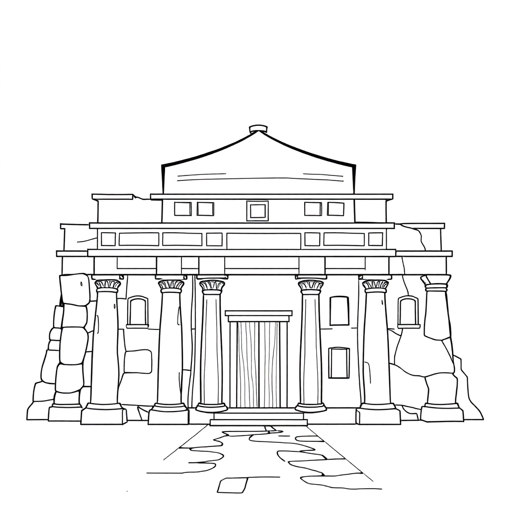 古代建筑 Páginas para Colorear