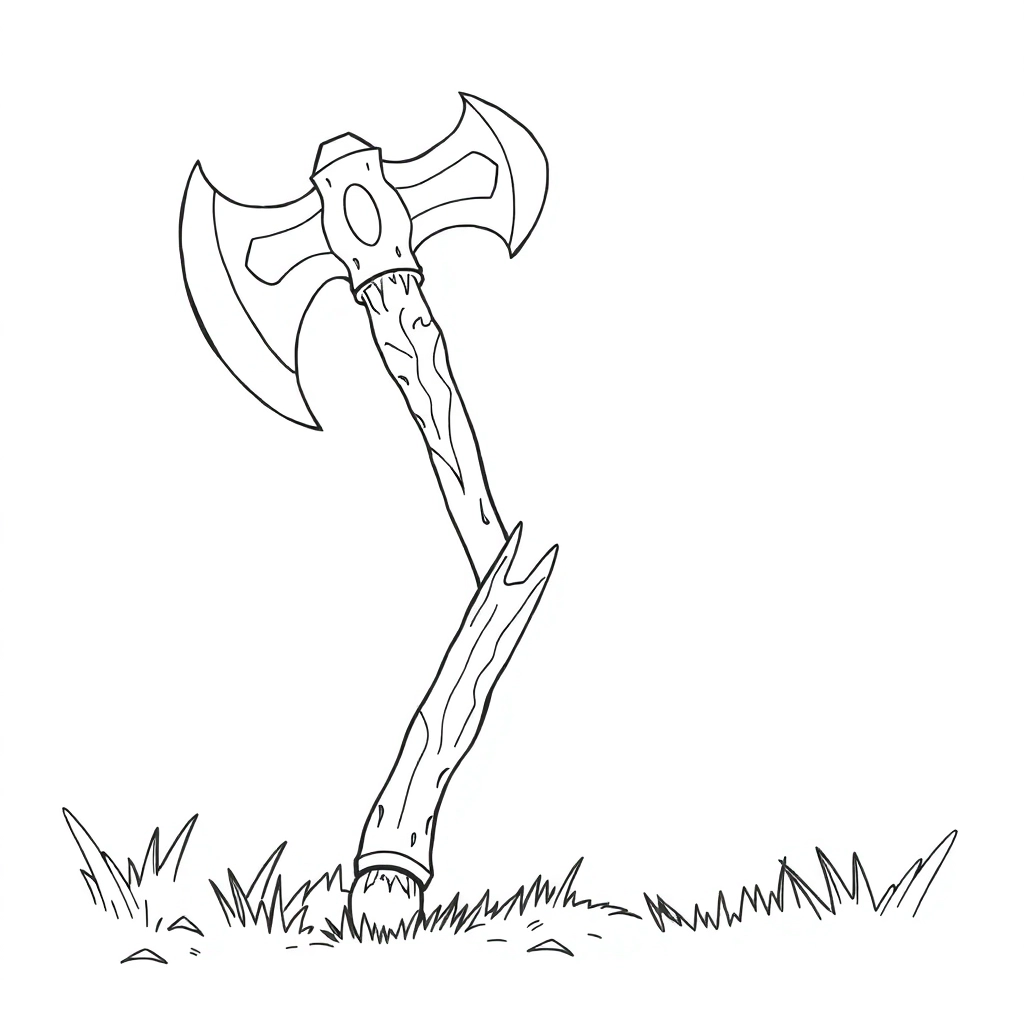 Iron handled battle axe Páginas para Colorear