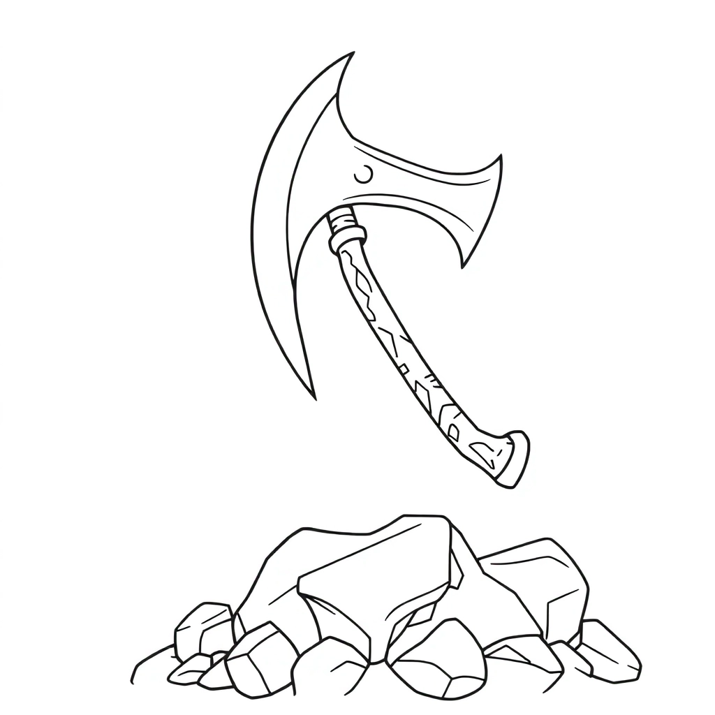 Iron handled battle axe Páginas para Colorear