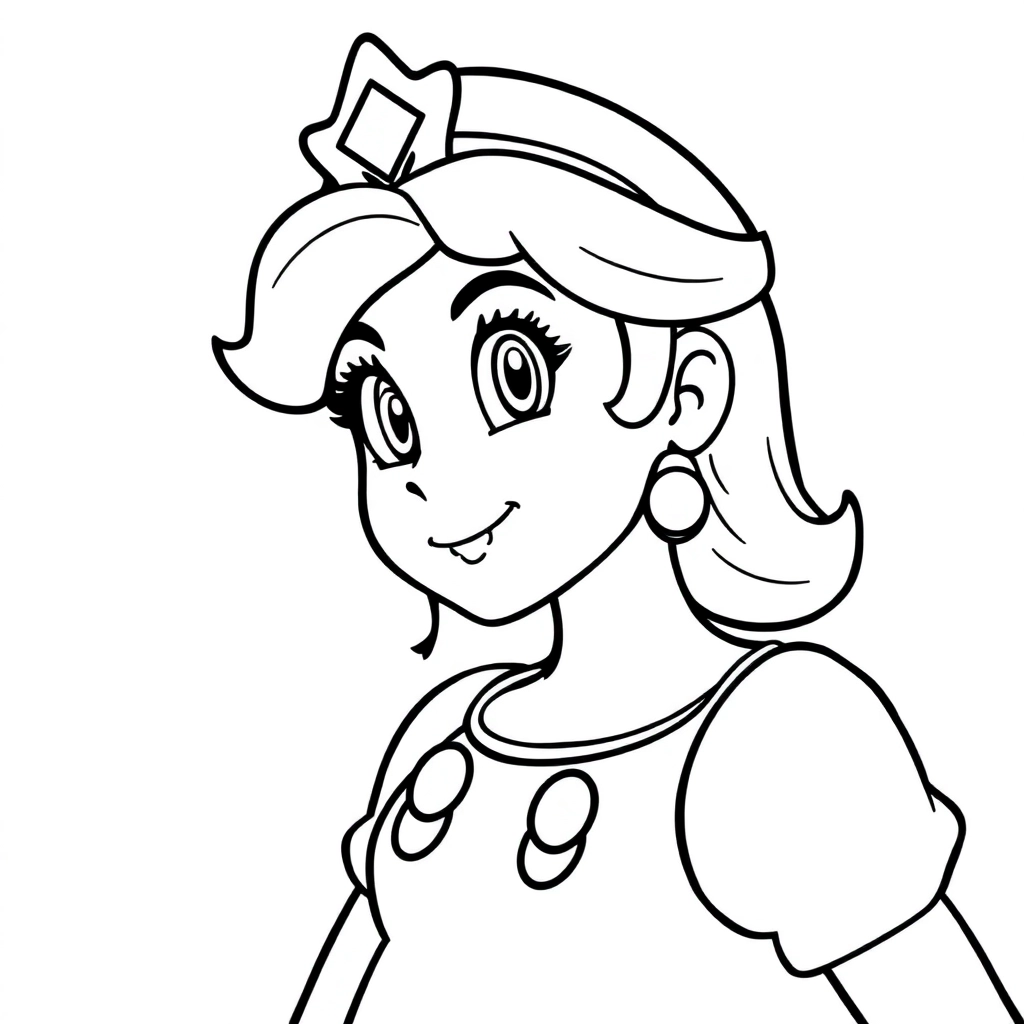 Princess Peach Coloring Pages