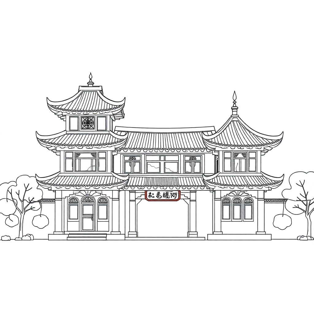 钦州的建筑 Páginas para Colorear