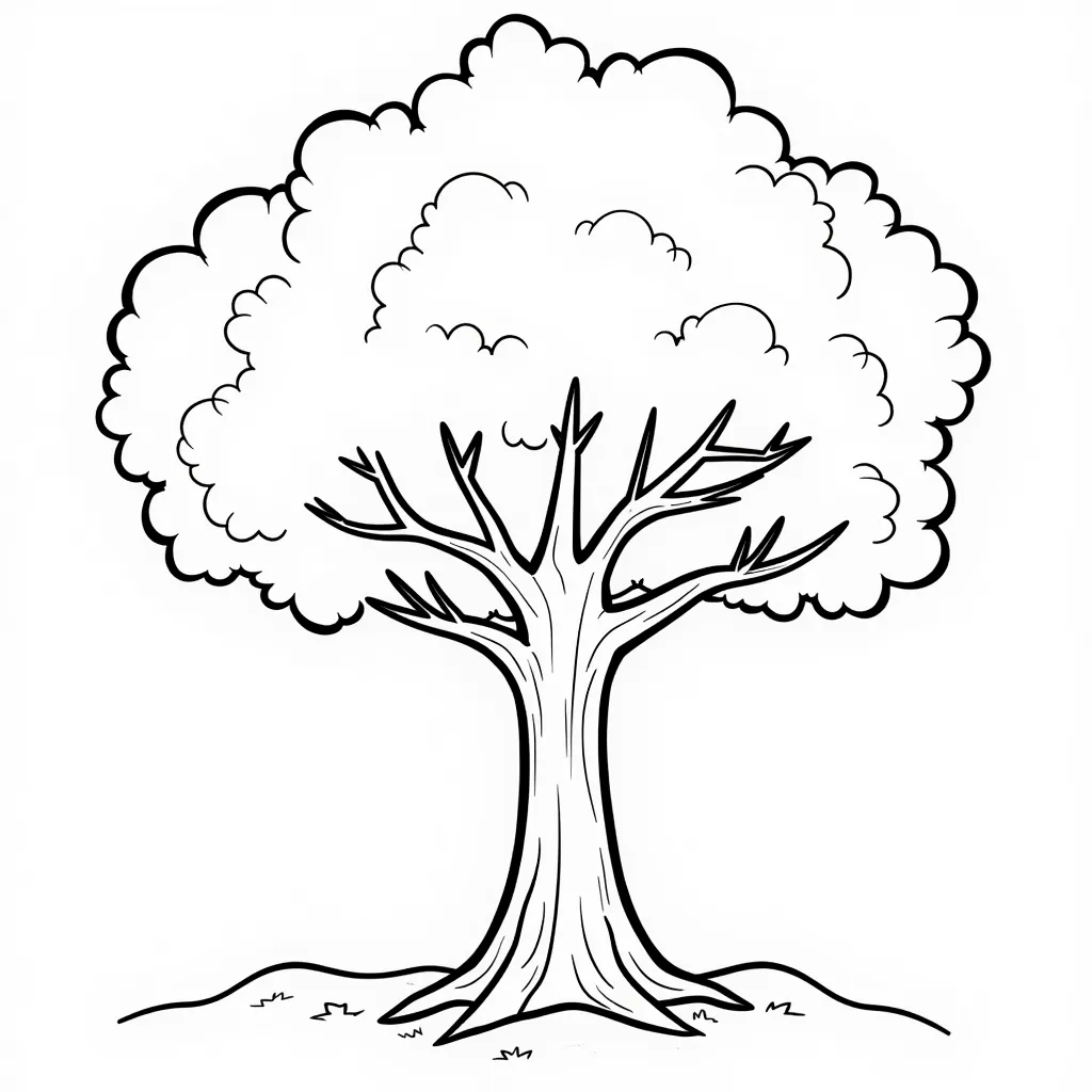 simple tree coloring pages