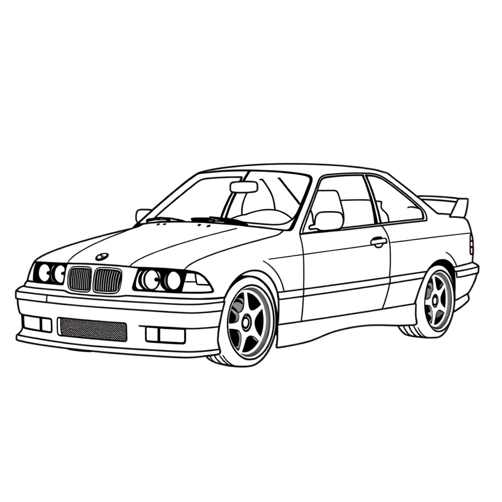我需要BMW M3 E36 RACING 侧视图 صفحات التلوين