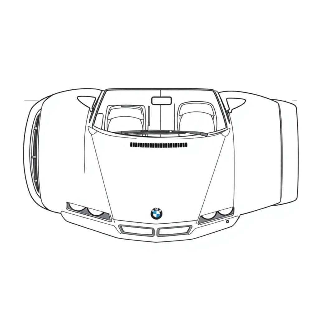 我需要BMW M3 E36 RACING俯视图 Coloring Pages
