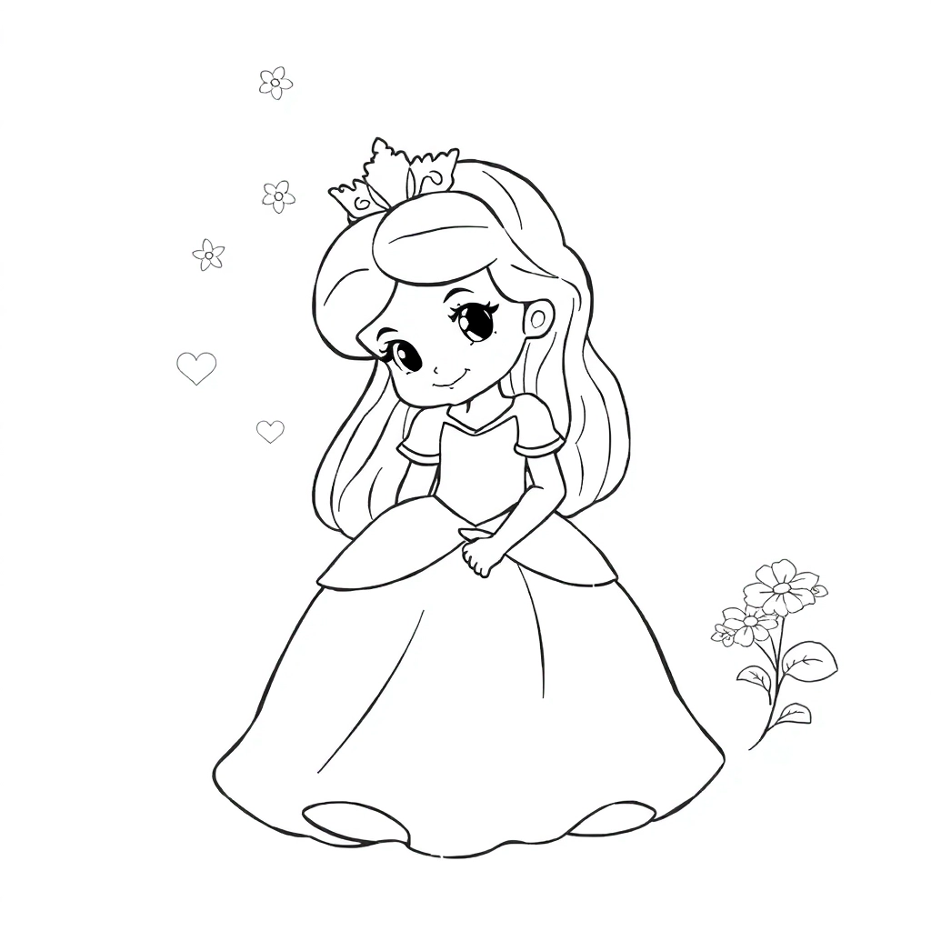 可爱的小公主 Coloring Pages