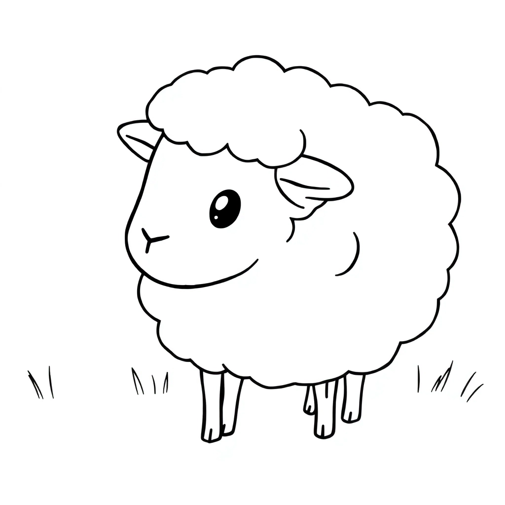 sheep cute  Páginas para Colorear