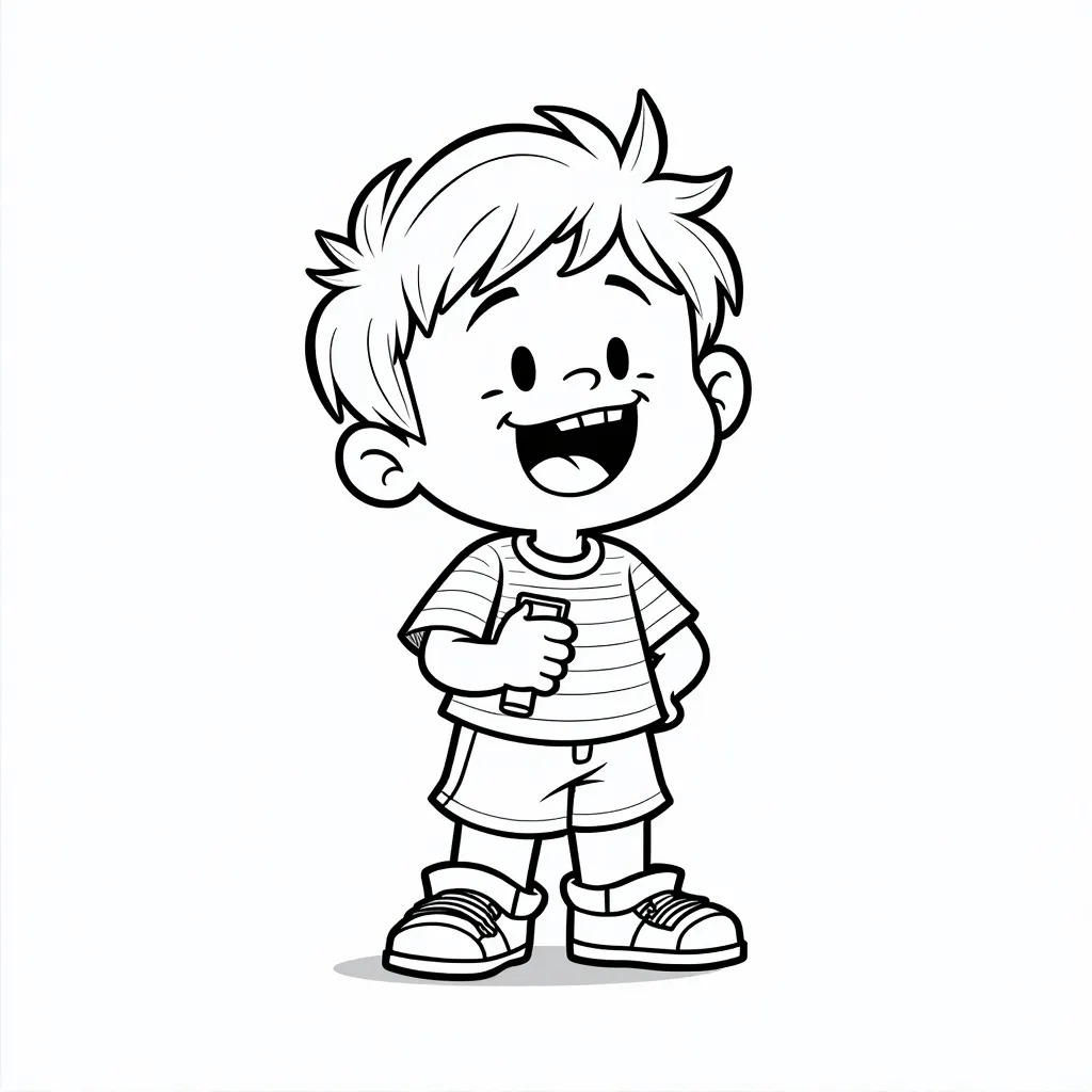 'a boy likes games' coloring pages