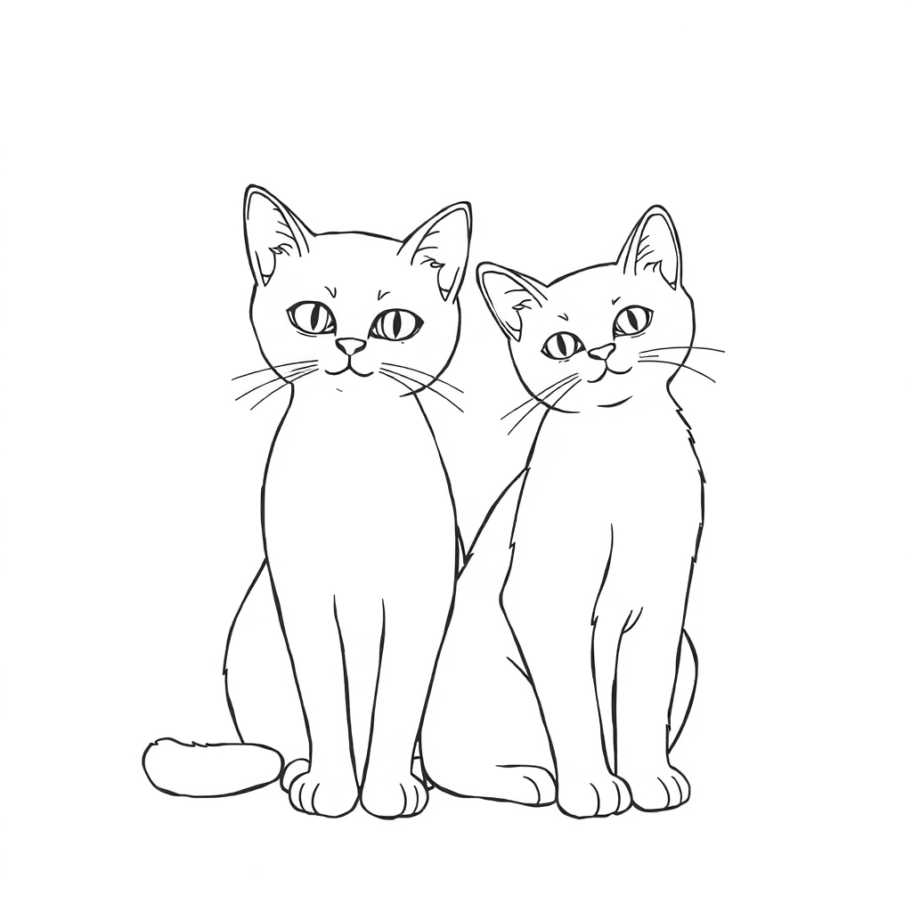 可爱猫咪 صفحات التلوين