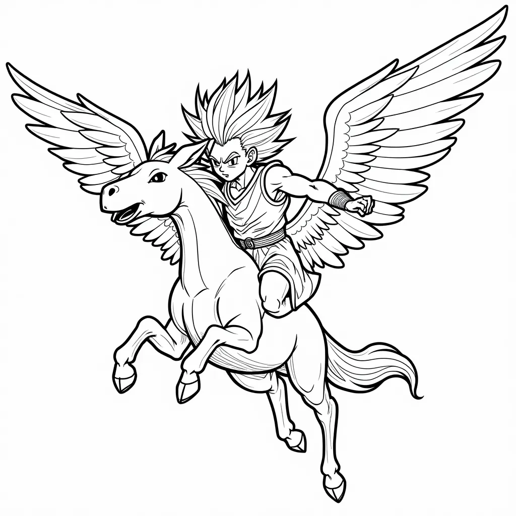 七龙珠里的孙悟空驾着筋斗云 coloring pages