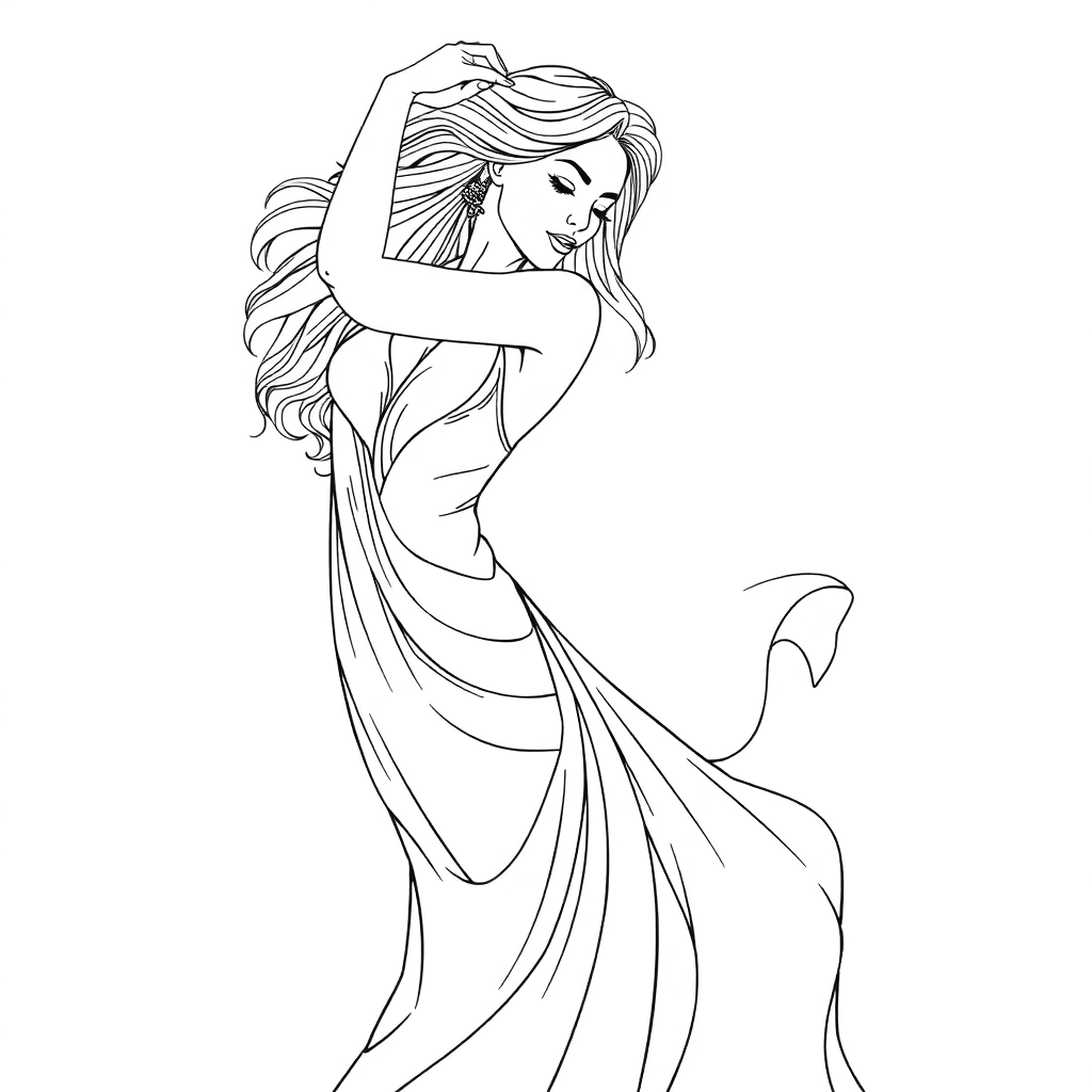 美女跳舞 Coloring Pages