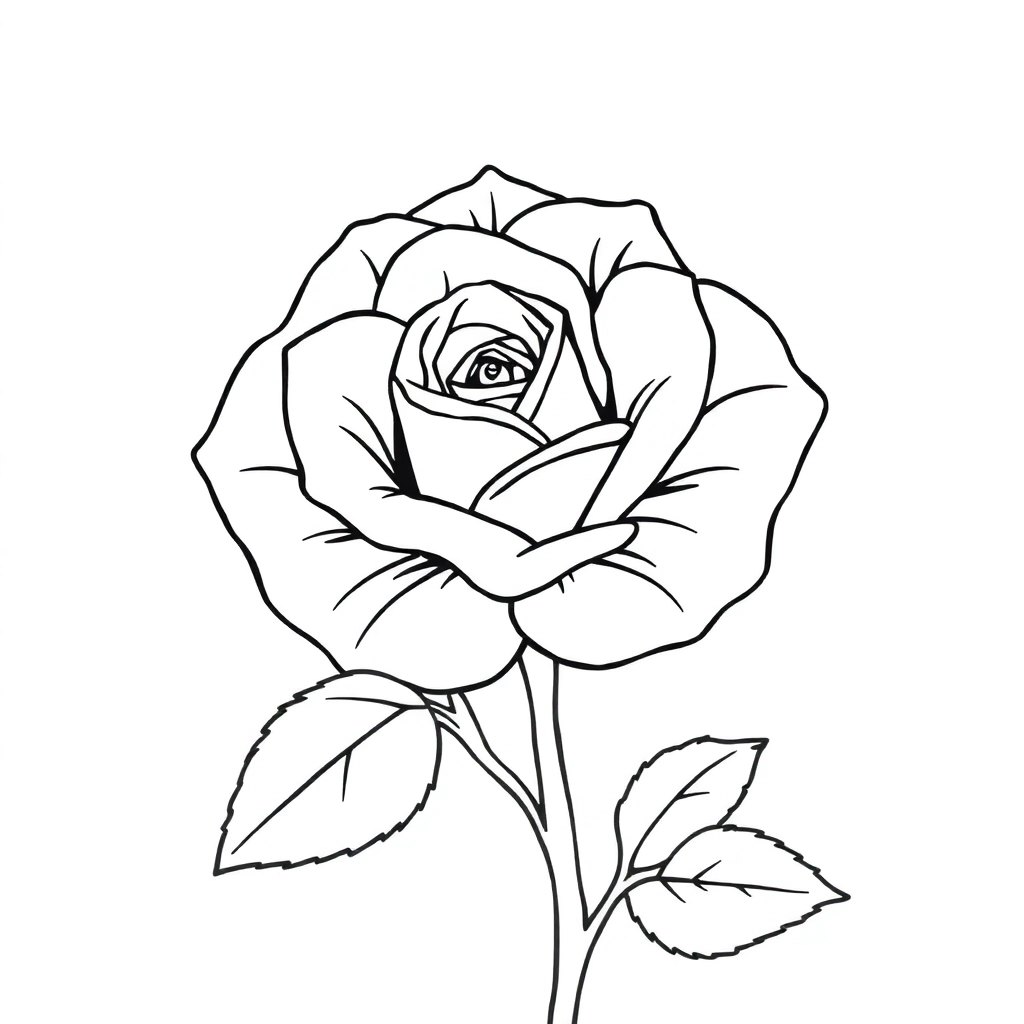 rose flower Coloring Pages