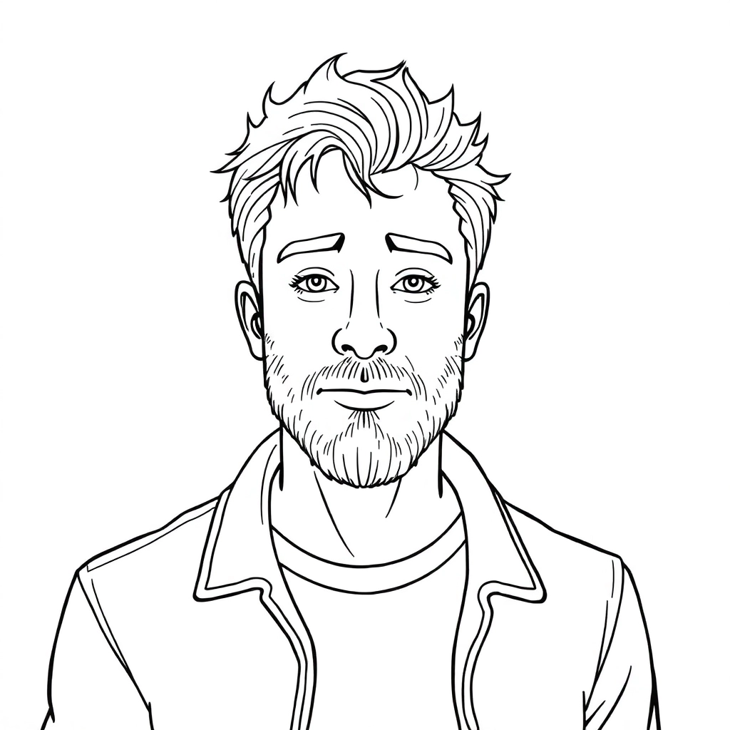 simple line artman Coloring Pages