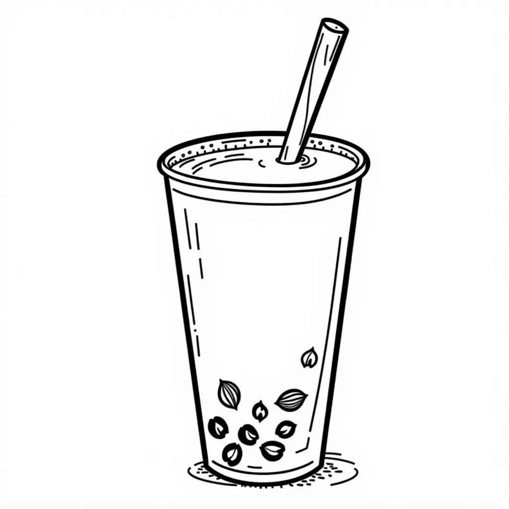 Boba tea coloring pages