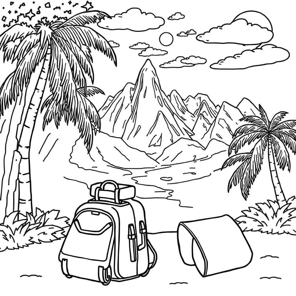 旅行 Páginas para Colorear