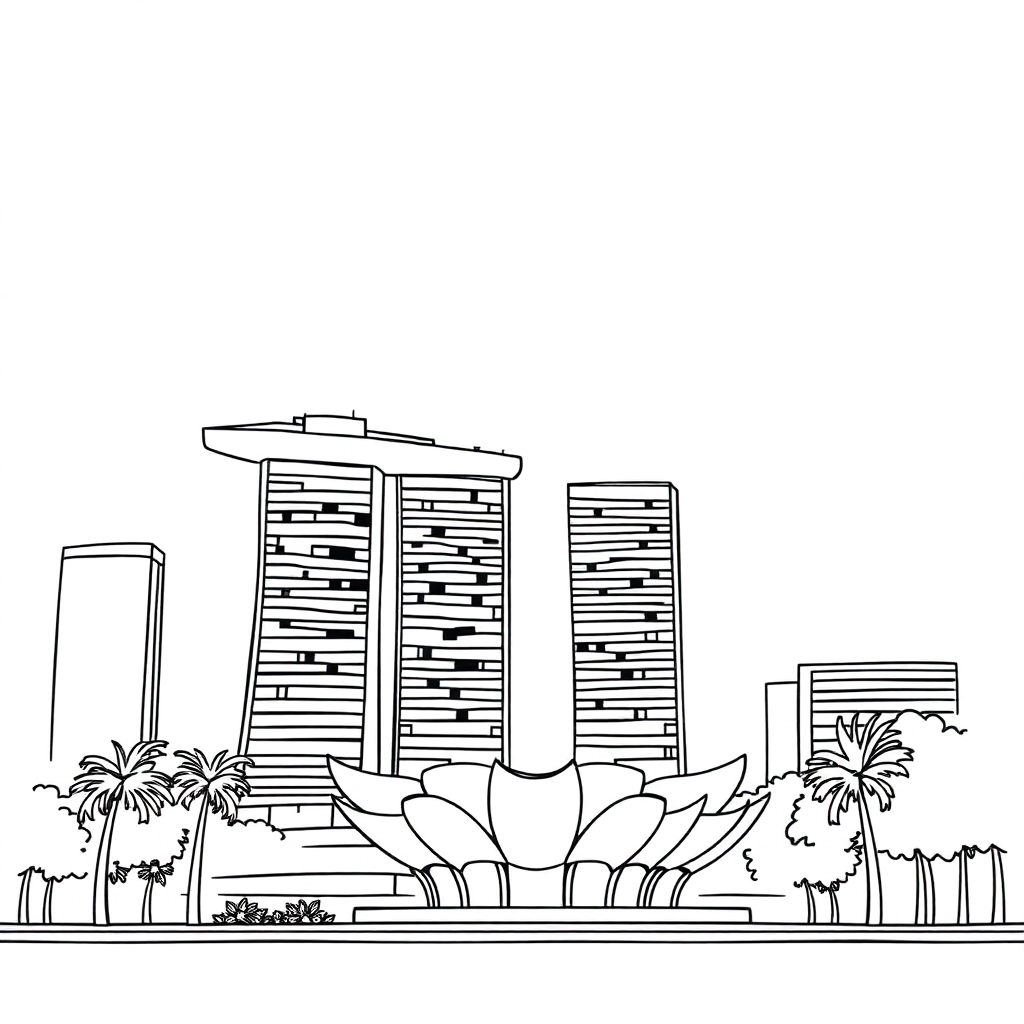 Singapore Páginas para Colorear