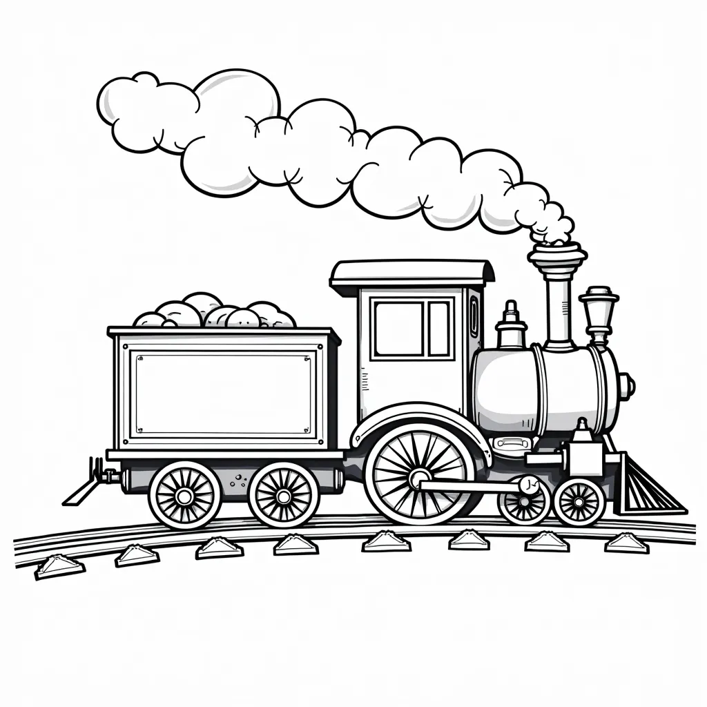 A delicate little train coloring pages